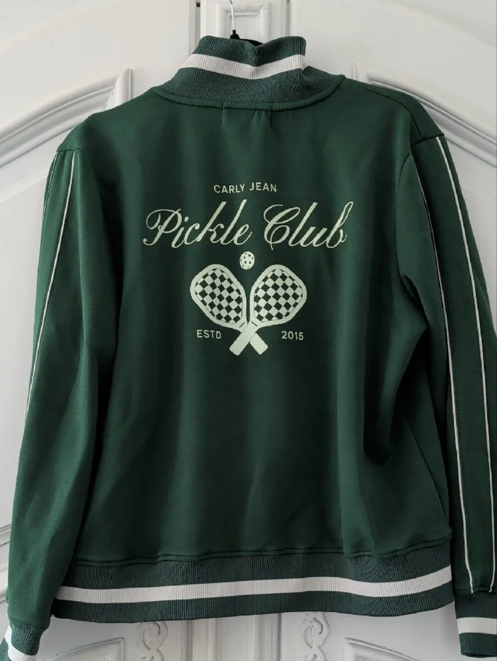 Carly Jean Los Angeles Pickleball Track Jacket and Pants Set with Cream Trim